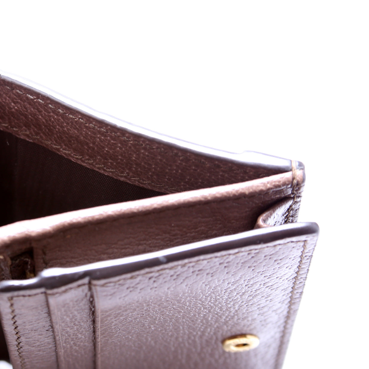 523155 Ophidia GG Card Case Wallet Brown