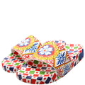 Tile Printed Rubber Slides Size 39 Multicolor