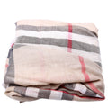 Giant Check Lightweight Wool/Silk Scarf Tan
