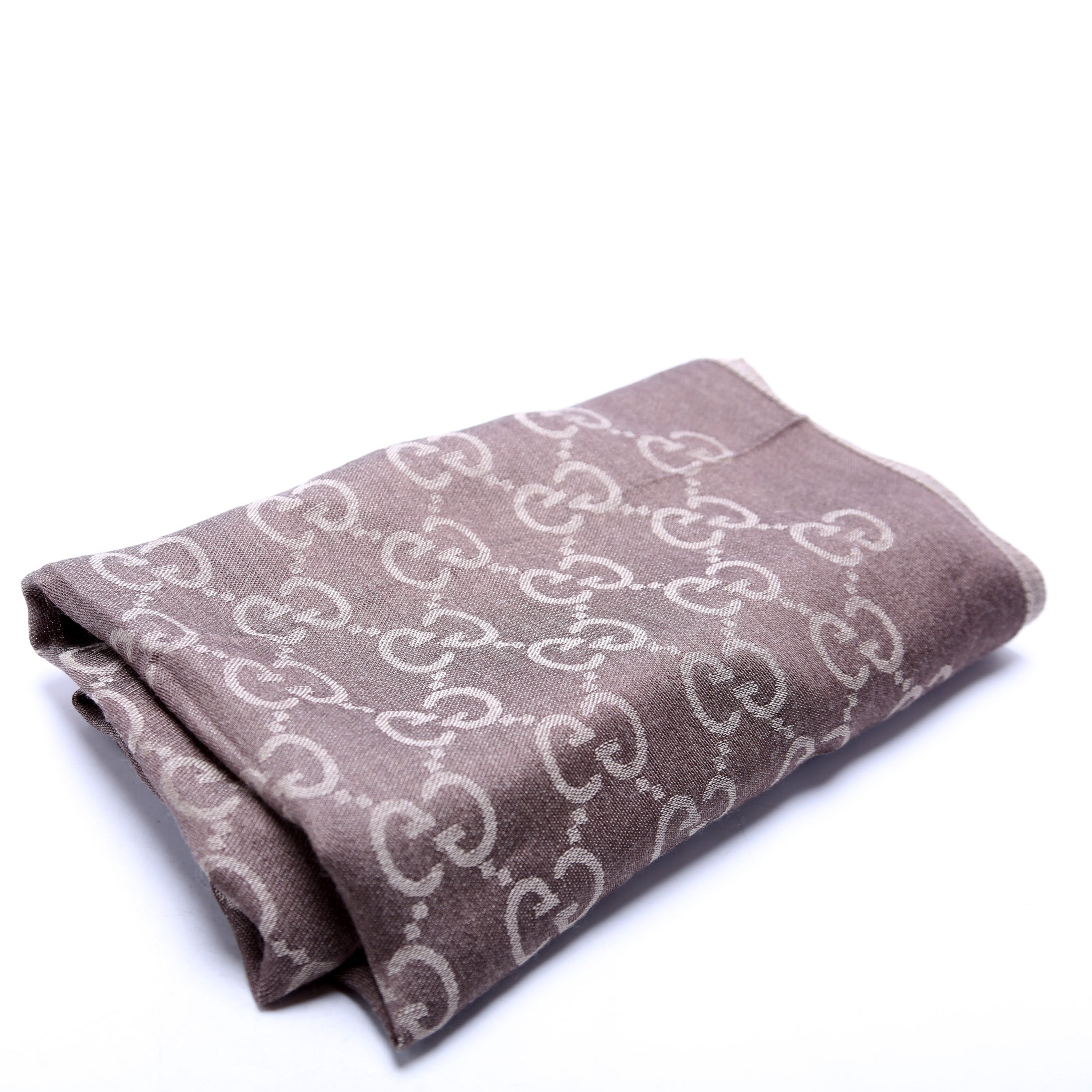 165904 GG Jacquard Knit Scarf Brown