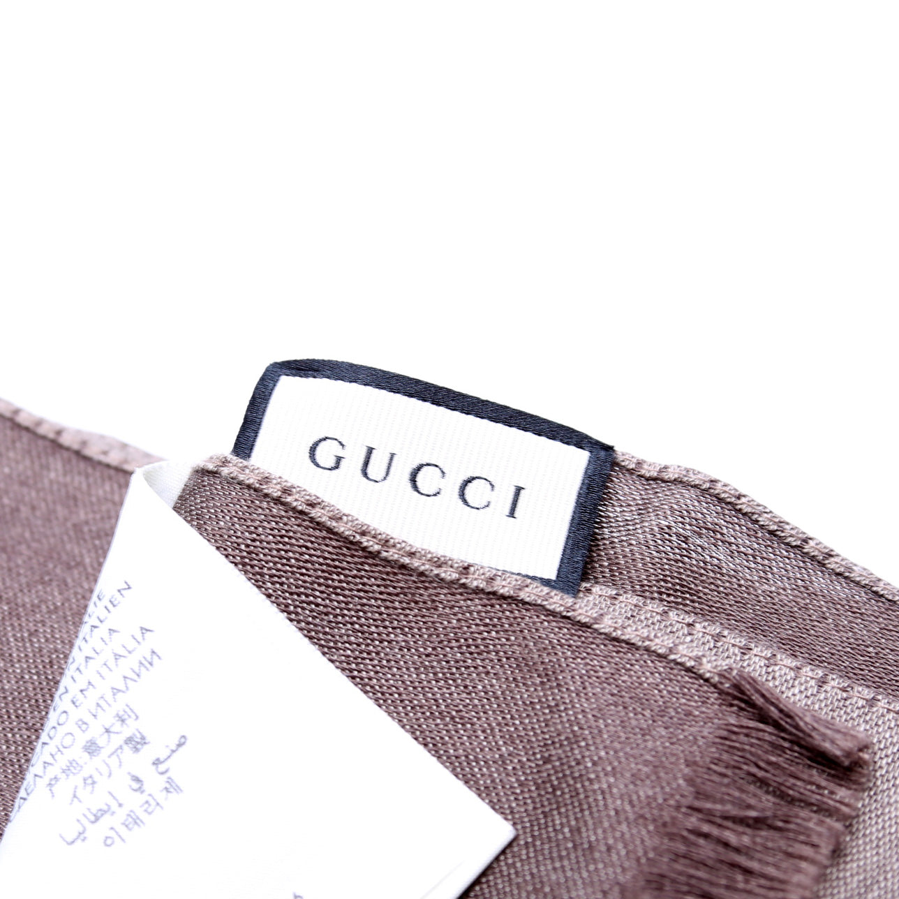 165904 GG Jacquard Knit Scarf Brown