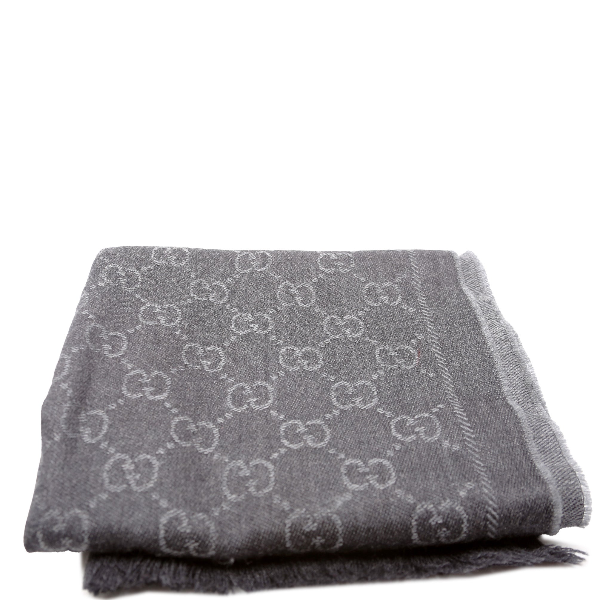 508313 GG Wool Scarf Grey