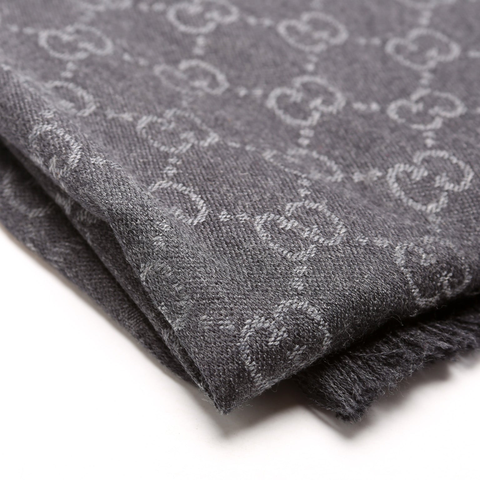 508313 GG Wool Scarf Grey