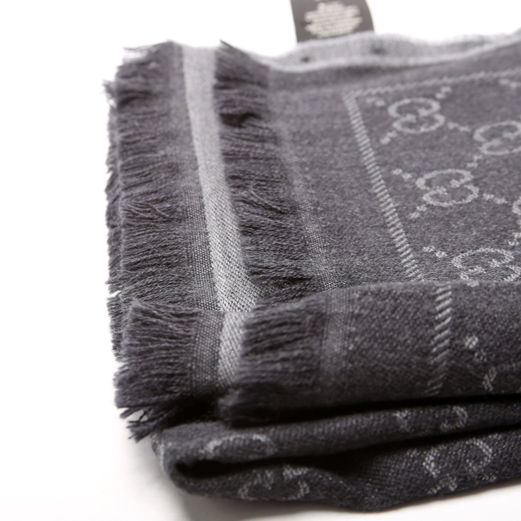 508313 GG Wool Scarf Grey