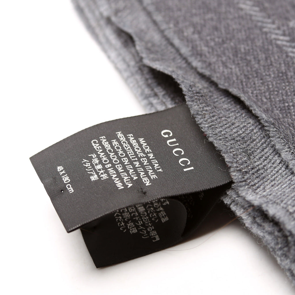 508313 GG Wool Scarf Grey