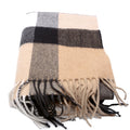 Check Cashmere Scarf Tan