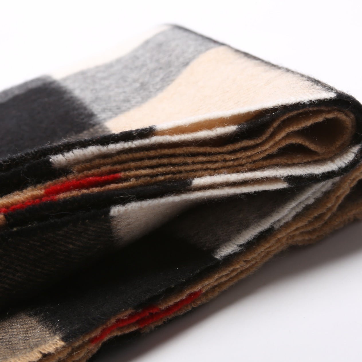 Check Cashmere Scarf Tan