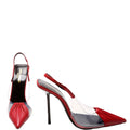 Chica 115 PVC/Calfskin Slingback Pumps Size 38.5 Red