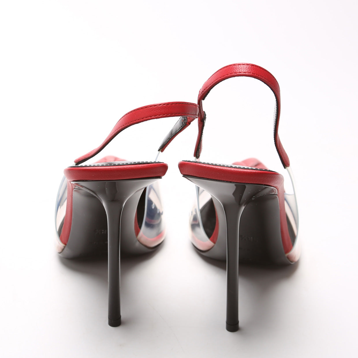 Chica 115 PVC/Calfskin Slingback Pumps Size 38.5 Red