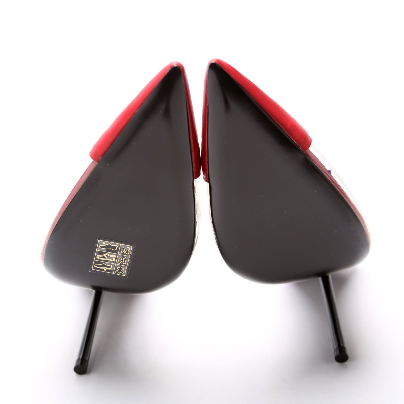 Chica 115 PVC/Calfskin Slingback Pumps Size 38.5 Red