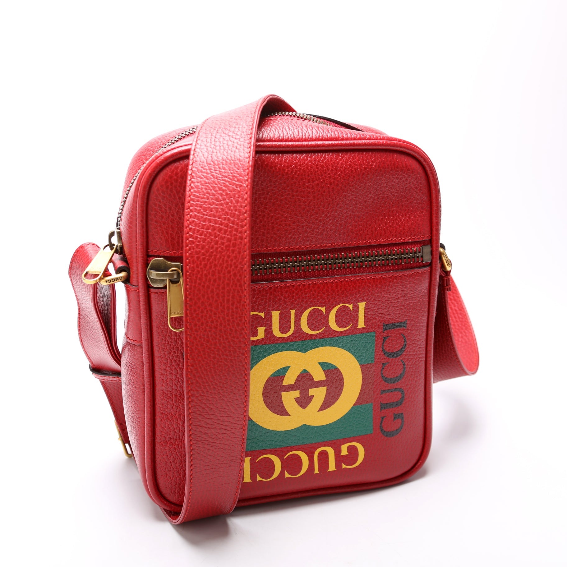 523591 Retro Logo Medium Messenger Bag Red