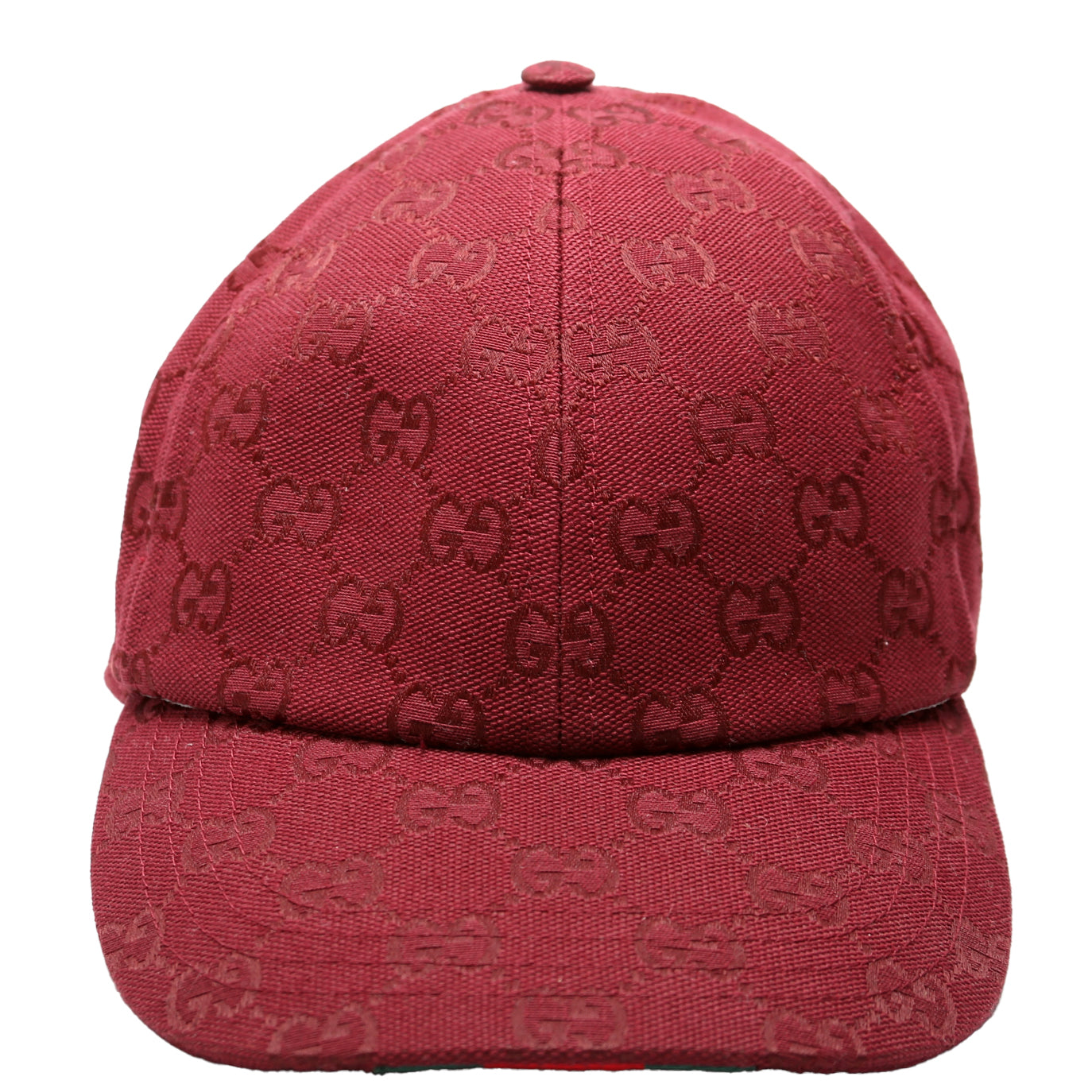 807834 GG Canvas Baseball Cap Size Medium Burgundy