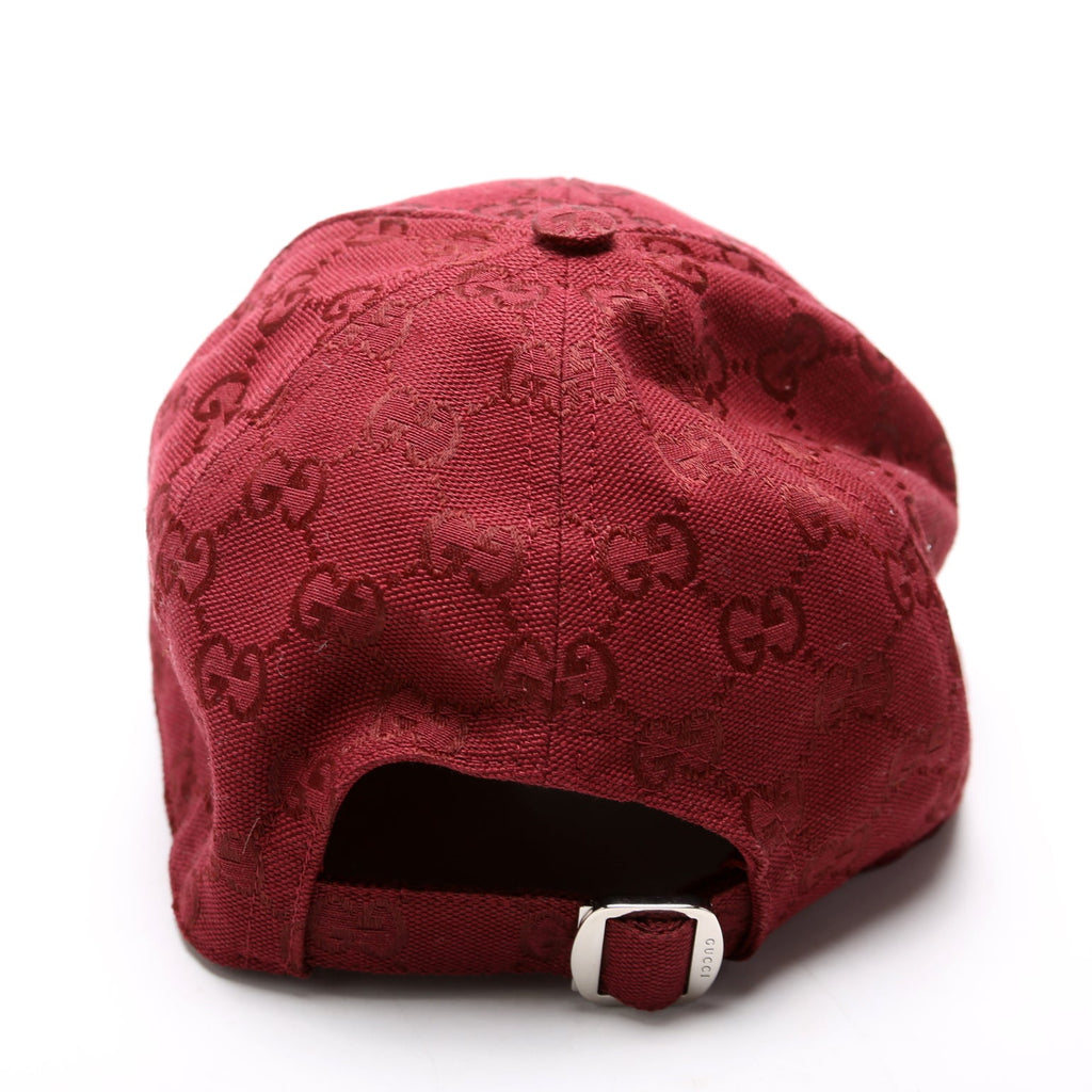 807834 GG Canvas Baseball Cap Size Medium Burgundy