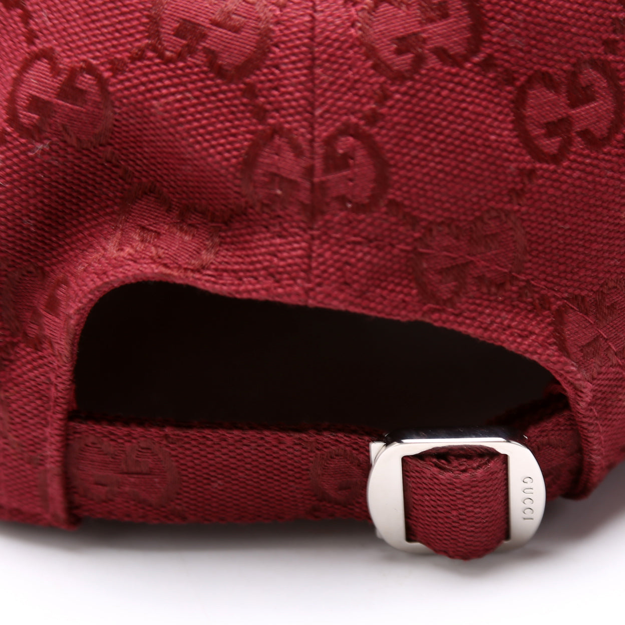 807834 GG Canvas Baseball Cap Size Medium Burgundy