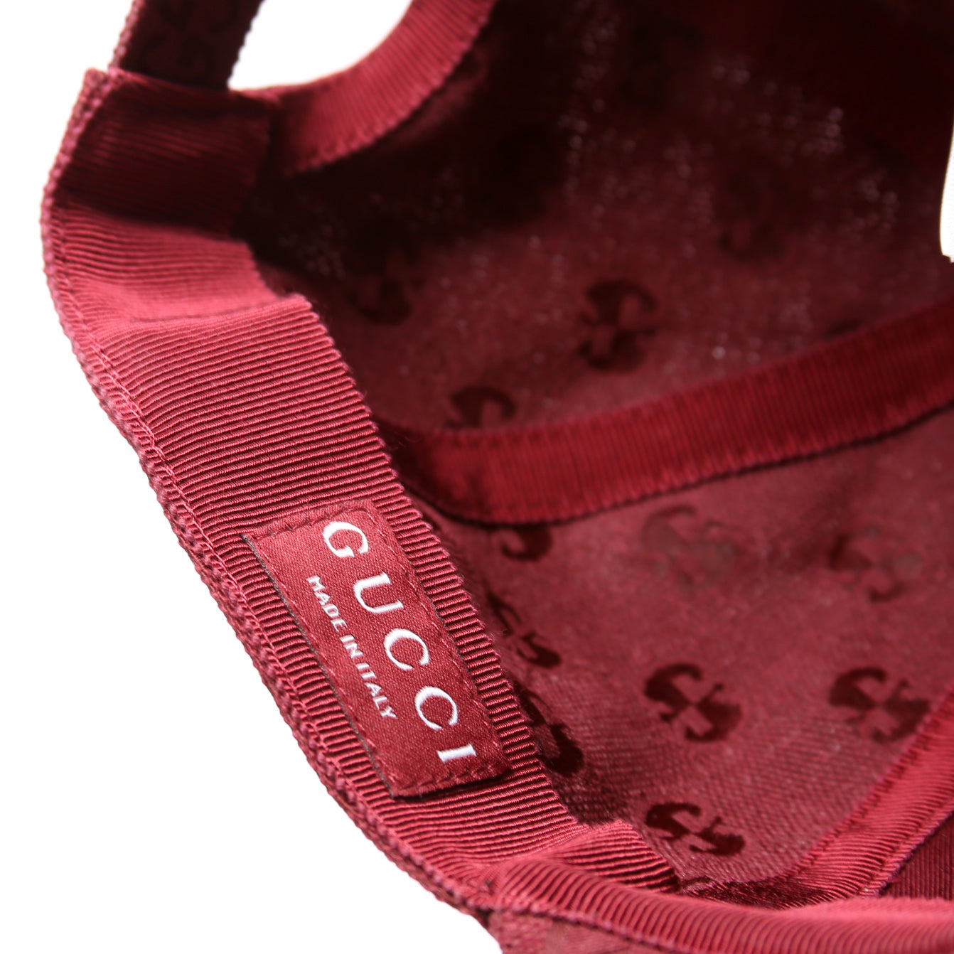 807834 GG Canvas Baseball Cap Size Medium Burgundy
