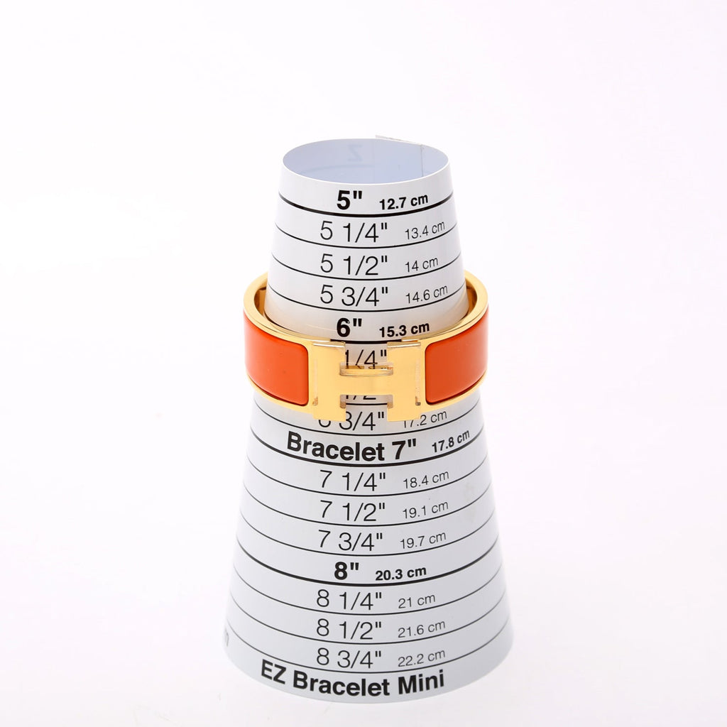 Hermes Clic Clac Wide PM Bracelet Gold/Orange
