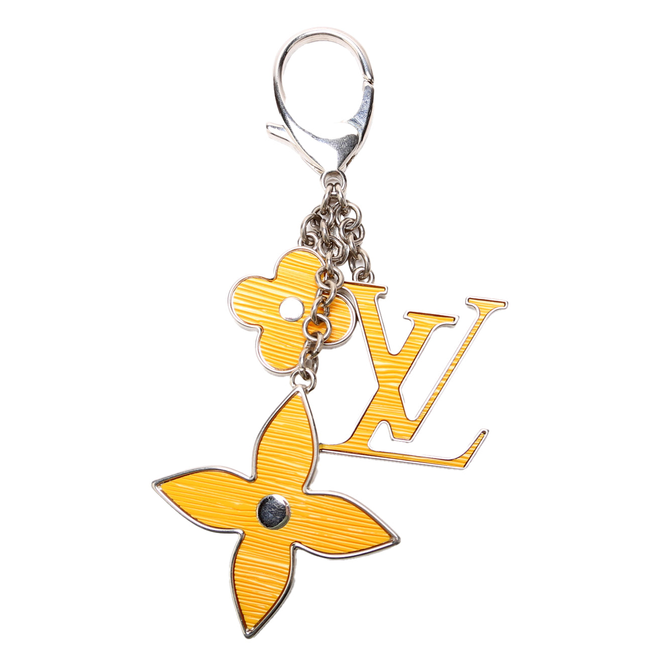 Fleur D'Epi Bag Charm Silver/Yellow