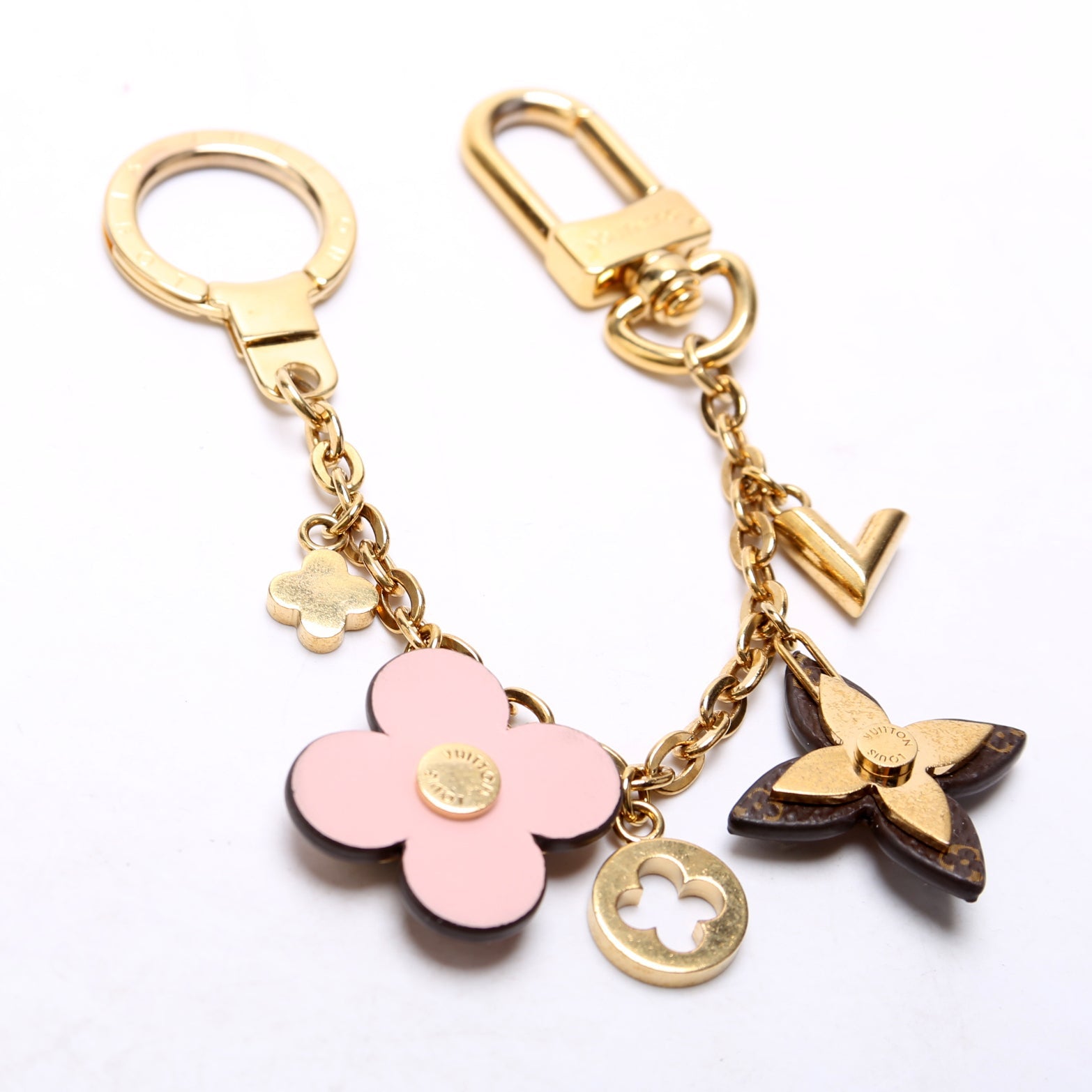 Blooming Flowers Chain Bag Charm Gold/Multicolor
