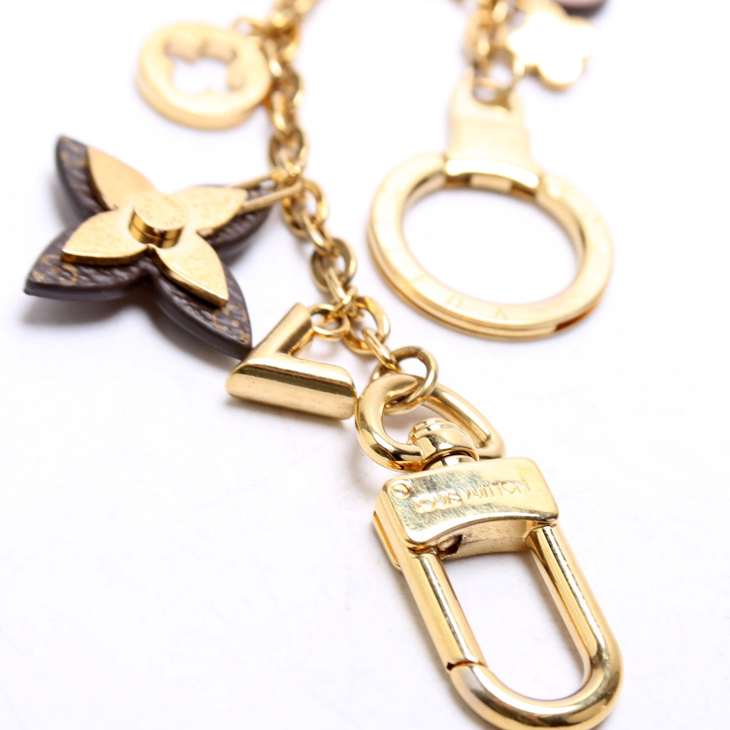 Blooming Flowers Chain Bag Charm Gold/Multicolor