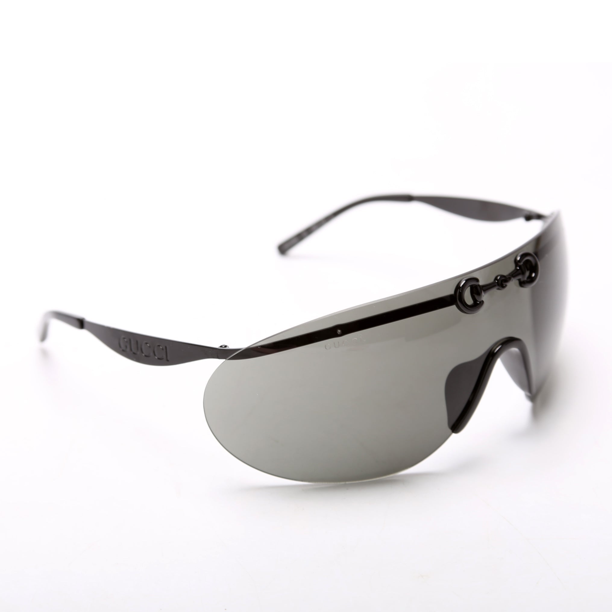 GG1656S Horsebit Shield Sunglasses Black