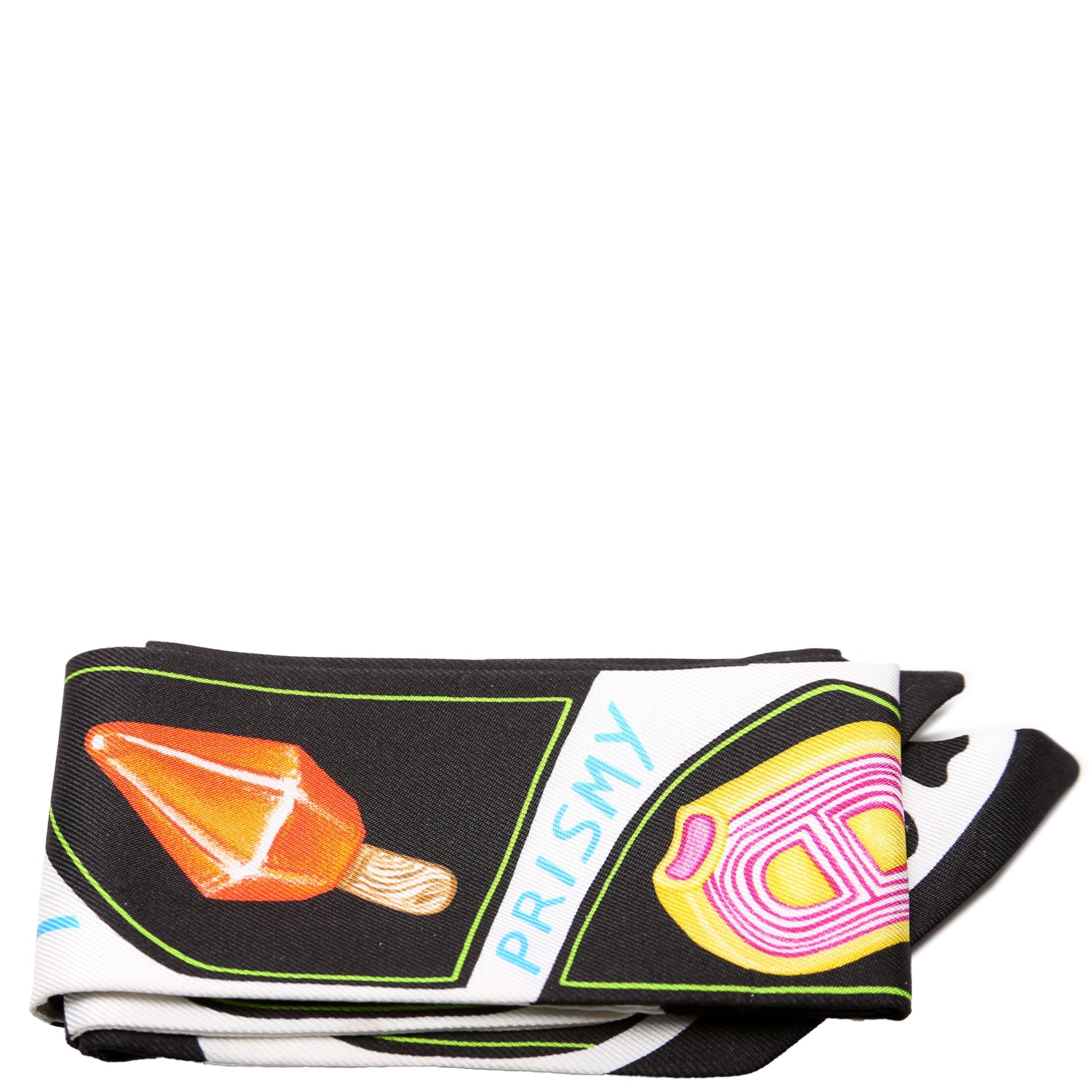 'Funny Ice Cream' Twilly Silk Scarf Multicolor
