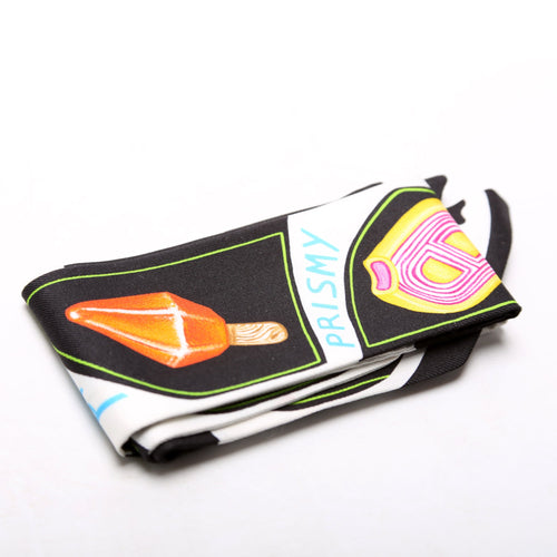 'Funny Ice Cream' Twilly Silk Scarf Multicolor