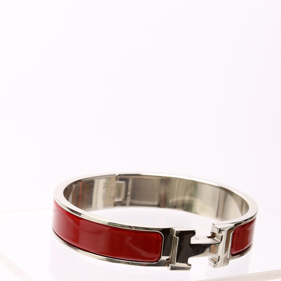 Clic Clac Narrow PM Bracelet Silver/Red