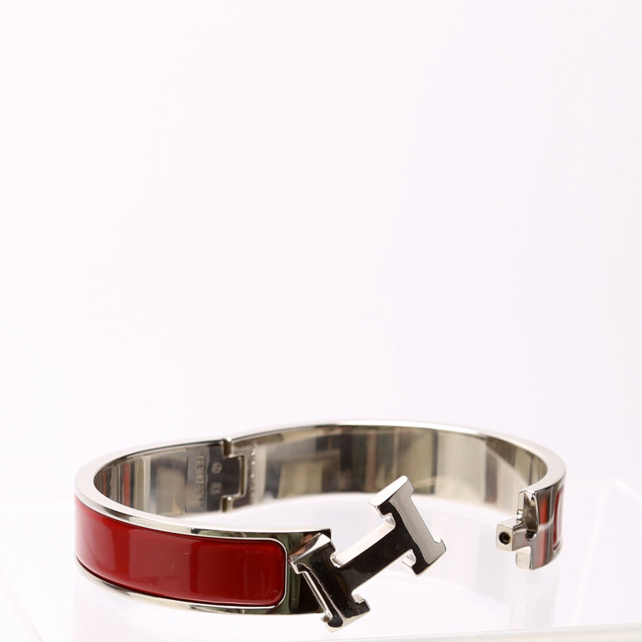 Clic Clac Narrow PM Bracelet Silver/Red