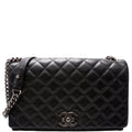 City Rock Large Flap Goatskin Quilted 21M Black