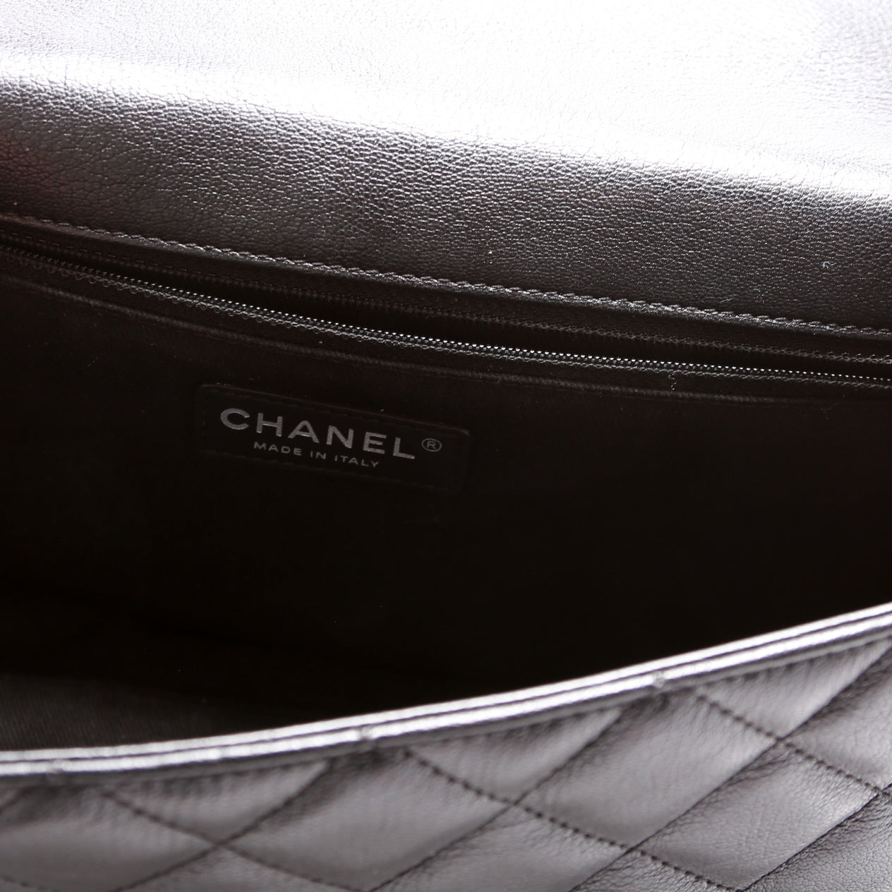 City Rock Large Flap Goatskin Quilted 21M Black