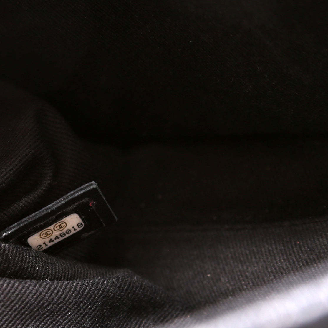 City Rock Large Flap Goatskin Quilted 21M Black