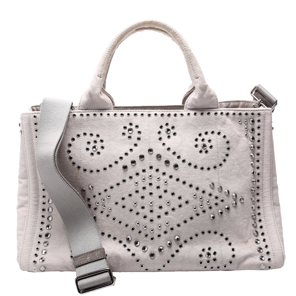 BM2642 Canapa Studded Canvas Tote Grey