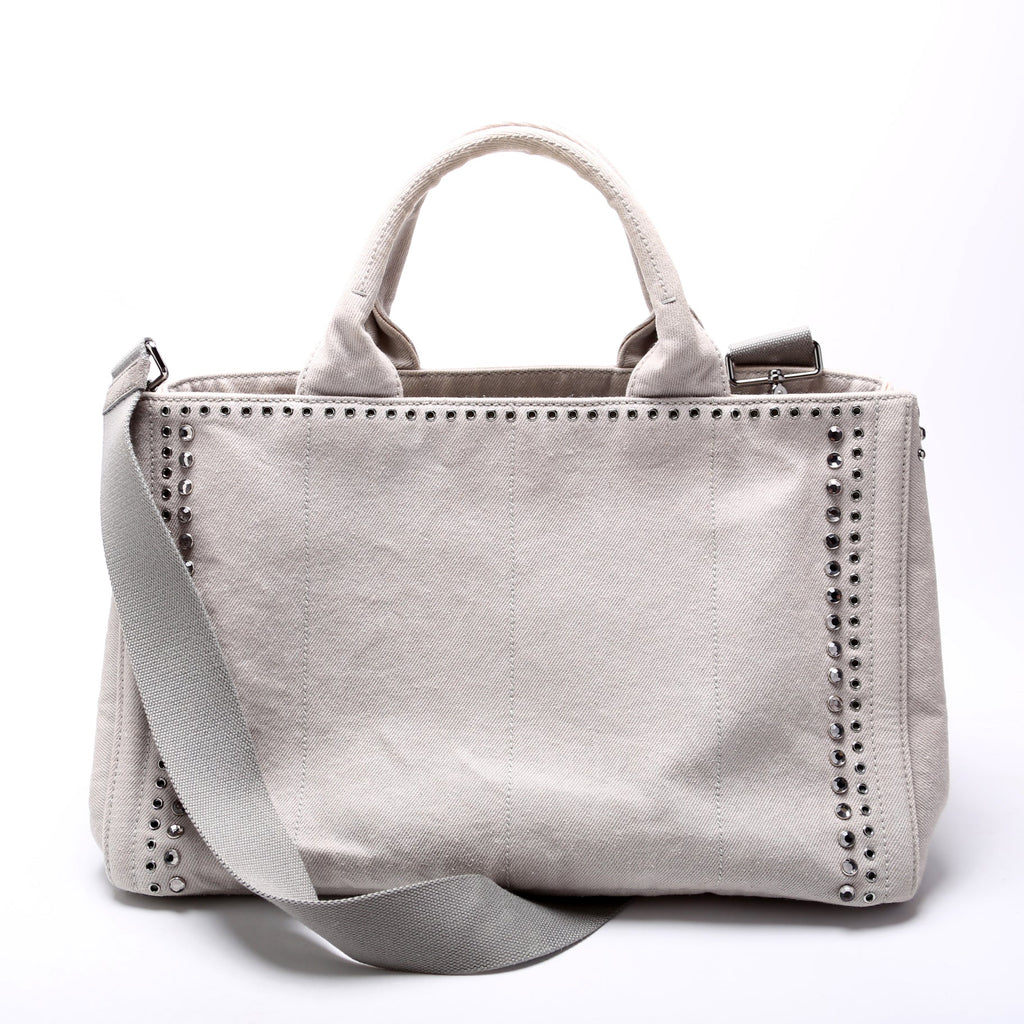 BM2642 Canapa Studded Canvas Tote Grey