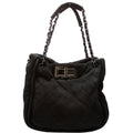 Mademoiselle Shearling Quilted Tote 9M Black