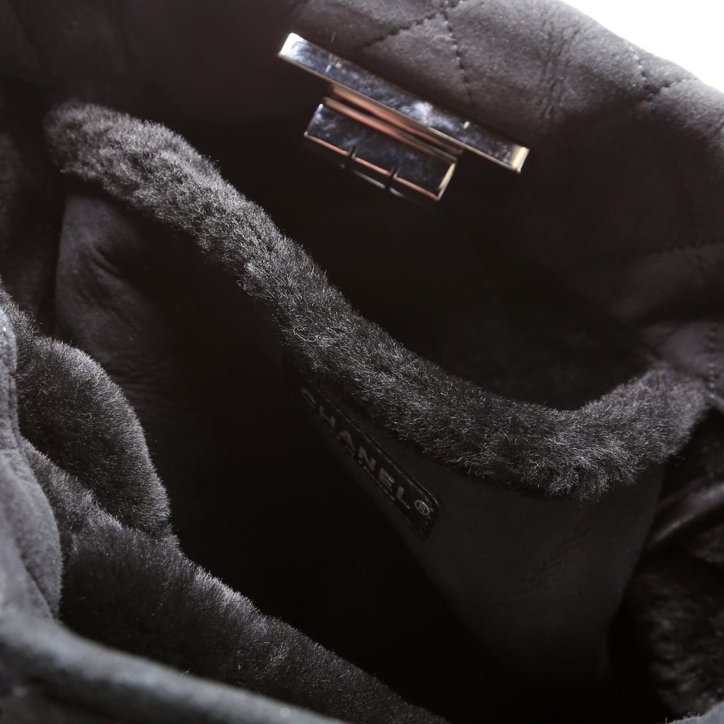 Mademoiselle Shearling Quilted Tote 9M Black