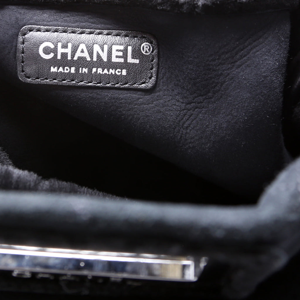 Mademoiselle Shearling Quilted Tote 9M Black