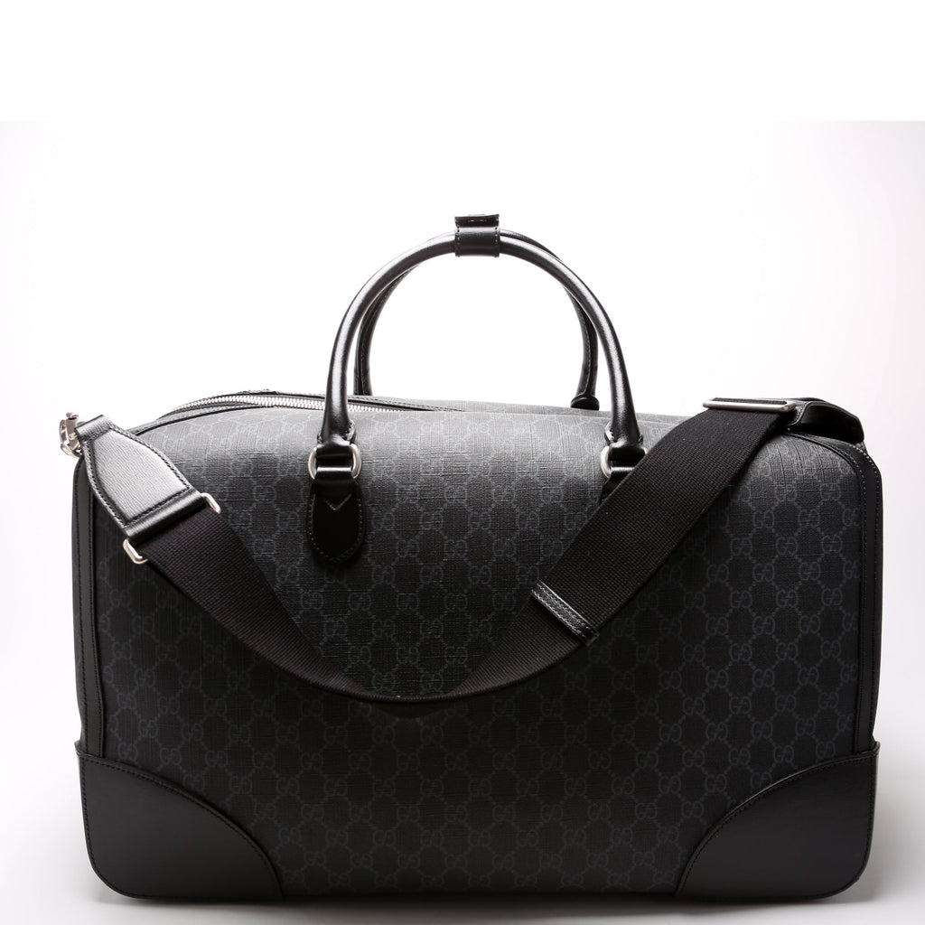 696015 GG Supreme Interlocking G Large Duffle Bag Black