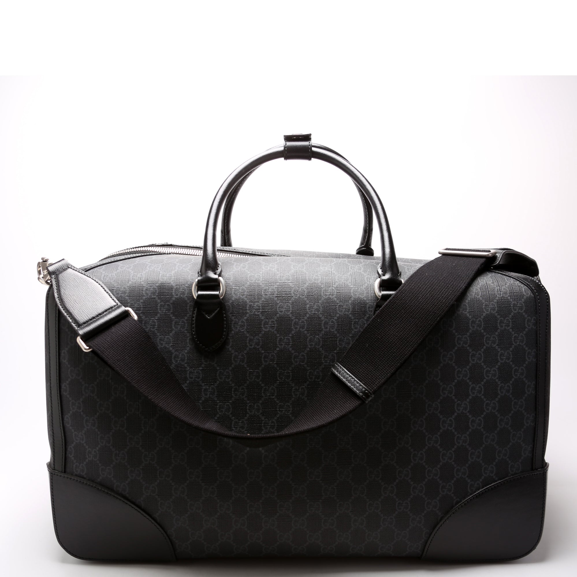 696015 GG Supreme Interlocking G Large Duffle Bag Black