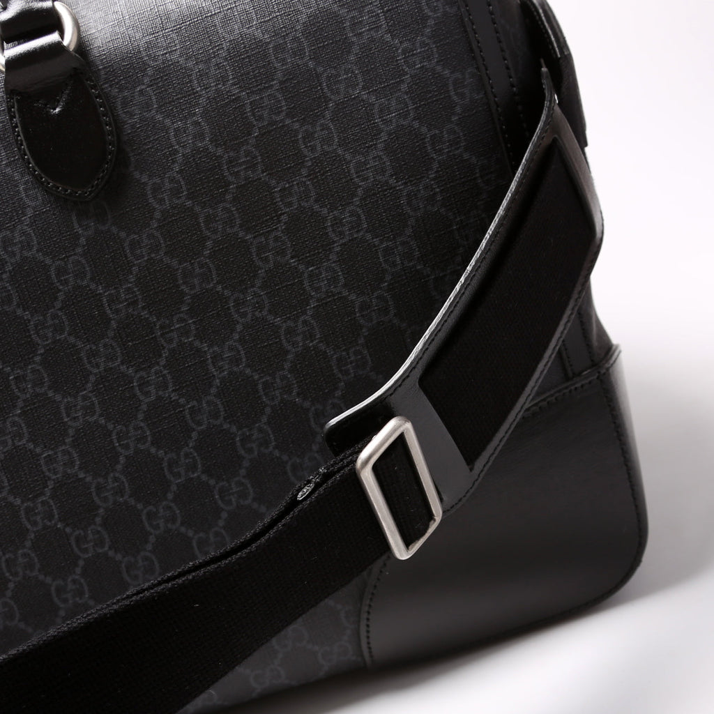 696015 GG Supreme Interlocking G Large Duffle Bag Black