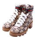 GG Wool Sylvie Combat Boots Size 37 Brown