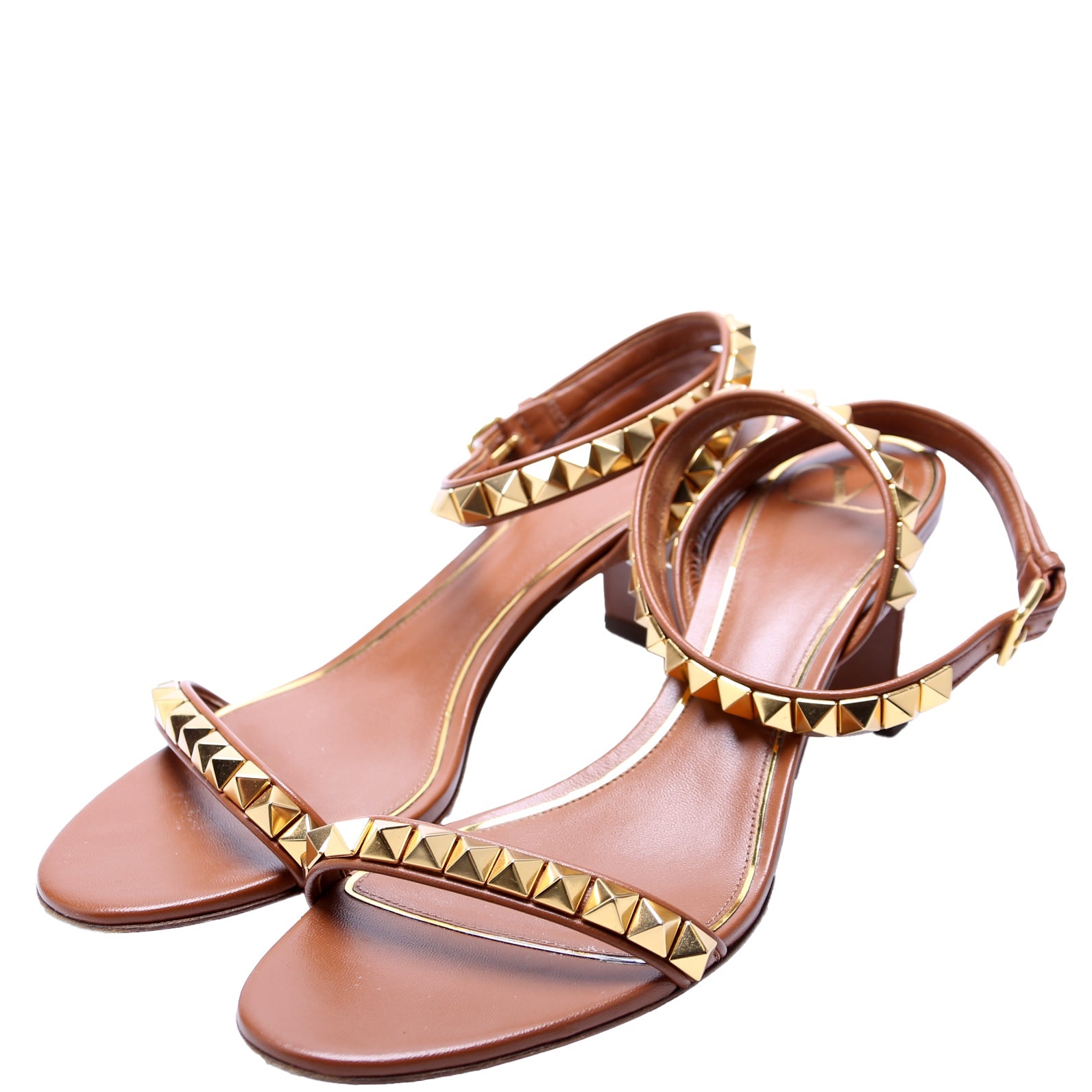 No Limi Rockstud Block Heels Size 39 Brown