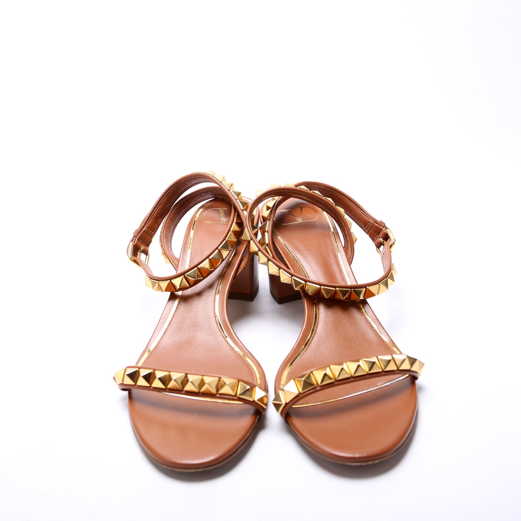 No Limi Rockstud Block Heels Size 39 Brown