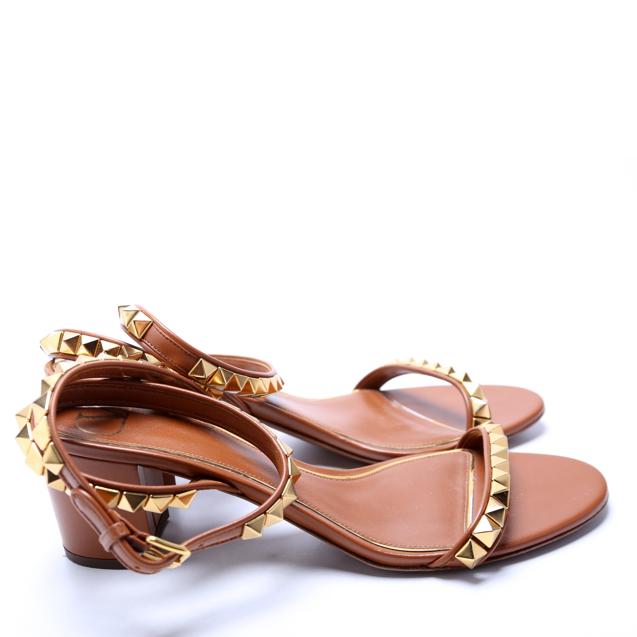 No Limi Rockstud Block Heels Size 39 Brown