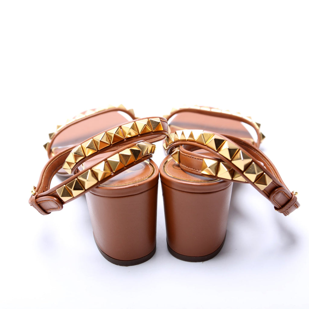 No Limi Rockstud Block Heels Size 39 Brown