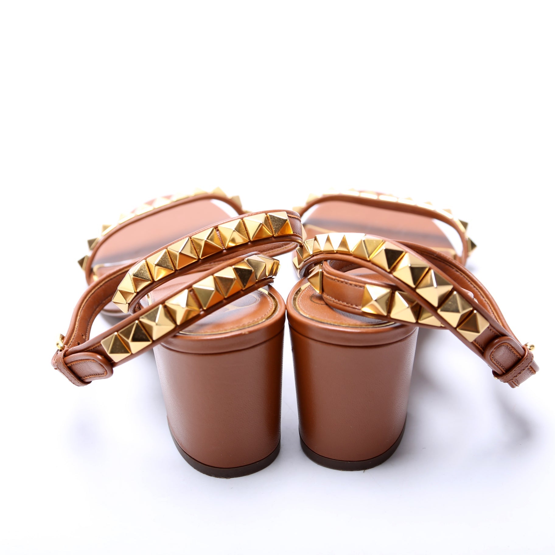 No Limi Rockstud Block Heels Size 39 Brown
