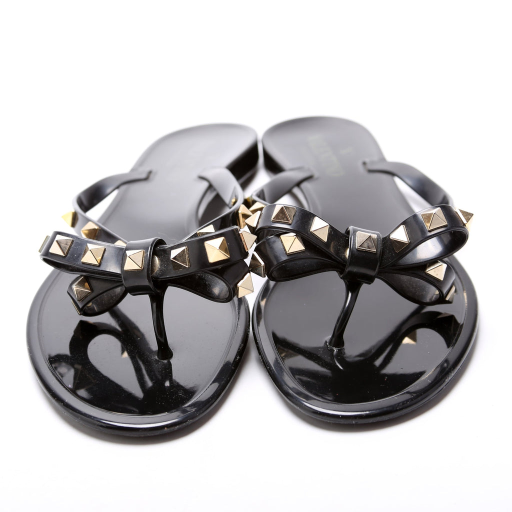 Rockstud Jelly Flip Flops Size 38 Black