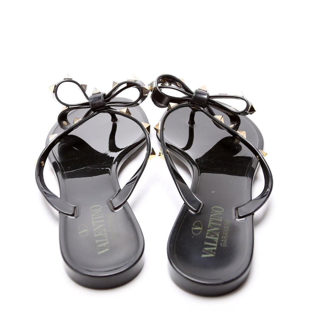 Rockstud Jelly Flip Flops Size 38 Black