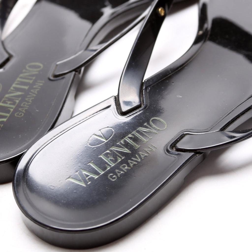 Rockstud Jelly Flip Flops Size 38 Black