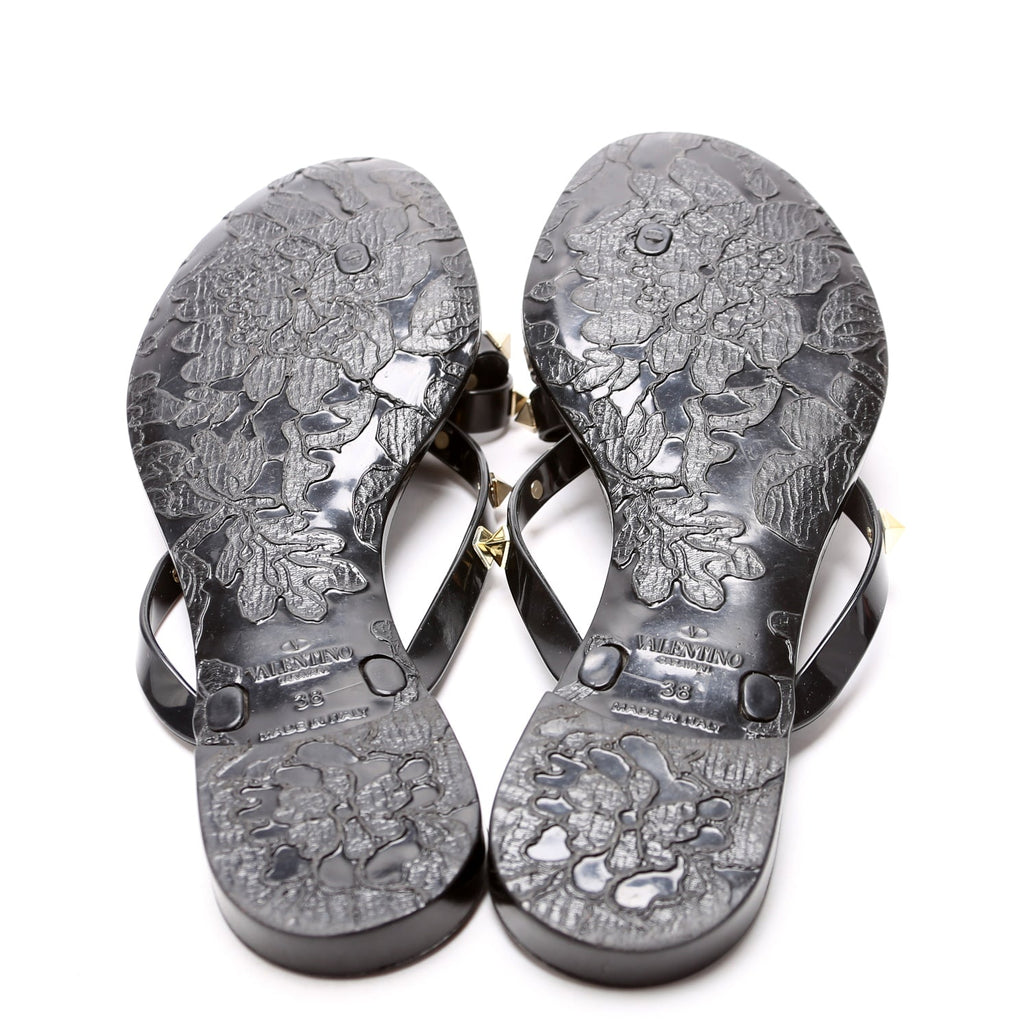 Rockstud Jelly Flip Flops Size 38 Black