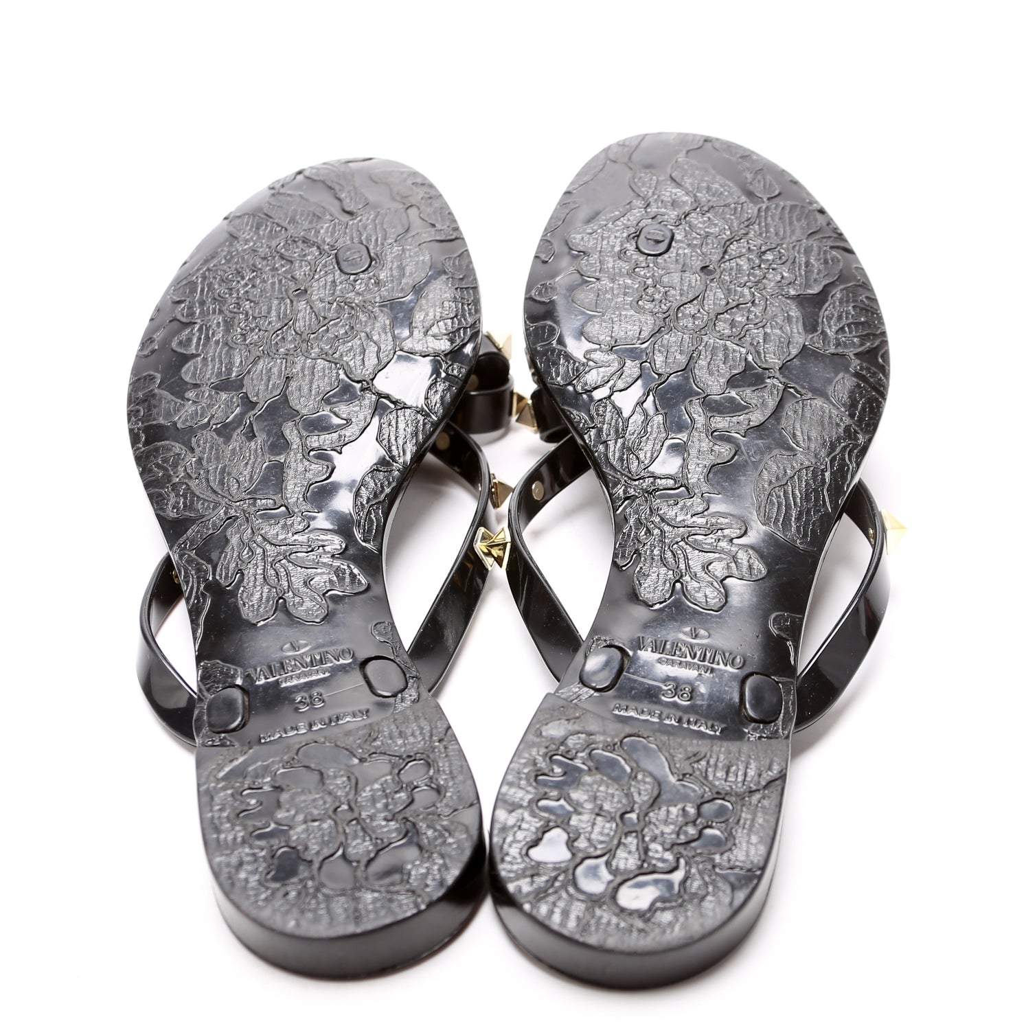 Rockstud Jelly Flip Flops Size 38 Black